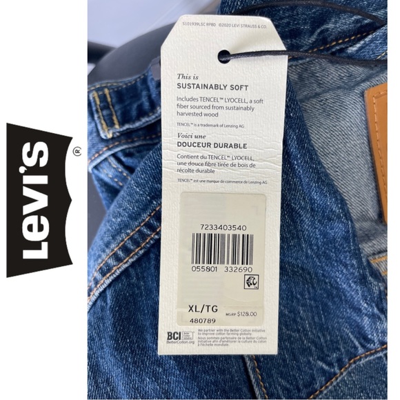 Levi’s Men’s Jean Jacket Red Tab Trucker Denim Jacket Size XL - Picture 10 of 12